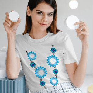 Floral Blue Ocean geometrische Casual vrouwelijke Tri-Blend Shirt