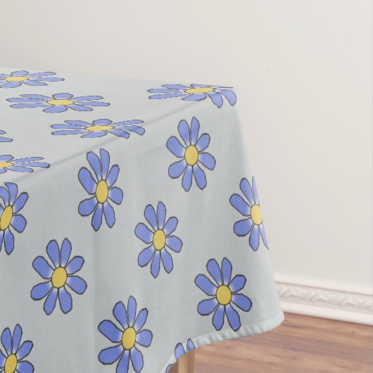 Floral Blue op elke kleur Tafelkleed (Voorbeeld)
