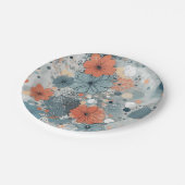 Floral Blue Papieren Bordje (Gekanteld)