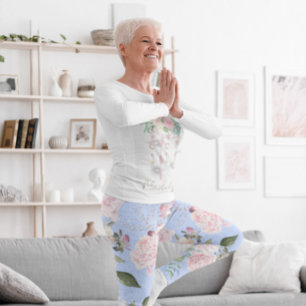 Floral Blue Periwinkle  actief Leggings