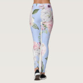 Floral Blue Periwinkle  actief Leggings (Achterkant)