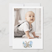 Floral Blue Photo Bunny wordt een verjaardag Kaart (Achterkant)