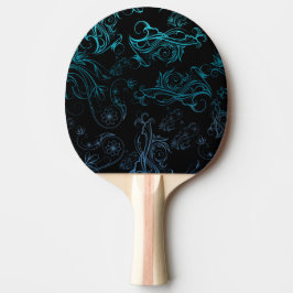 Floral Blue Ping Pong Paddle Tafeltennisbatje