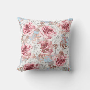  FLORAL BLUE PINK DUBBELE SIMPEL KUSSEN