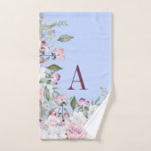 Floral Blue Pink  Moederdag Bad Handdoek (Handdoek)