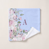 Floral Blue Pink  Moederdag Bad Handdoek (Wasdoekje)