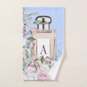 Floral Blue Pink Perfume Fles  Bad Handdoek (Handdoek)