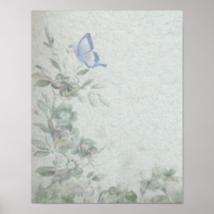 Floral Blue Poster