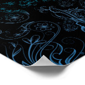 Floral Blue Poster (Hoek)