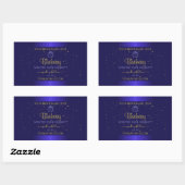 Floral Blue Product Labels Zacht Glitter Roos (Vel)