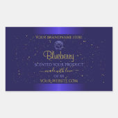 Floral Blue Product Labels Zacht Glitter Roos (Voorkant)