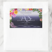 Floral Blue Product Packaging Labels met Monogram (Tas)