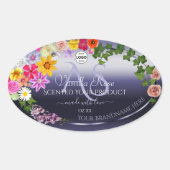 Floral Blue Product Packaging Labels Monogram Logo (Voorkant)