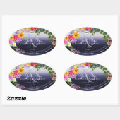 Floral Blue Product Packaging Labels Monogram Logo (Vel)