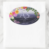 Floral Blue Product Packaging Labels Monogram Logo (Tas)