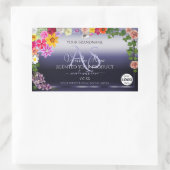 Floral Blue Product Packaging Labels Monogram Logo (Tas)