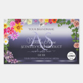 Floral Blue Product Packaging Labels Monogram Logo (Voorkant)