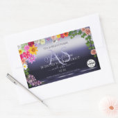 Floral Blue Product Packaging Labels Monogram Logo (Envelop)