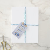 Floral Blue Pumpkin Baby shower Cadeaulabel (Met Touw)