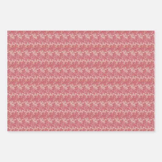  Floral Blue Red Morris Pattern Tulip Inpakpapier Vel (Voorkant 3)