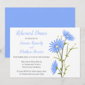 Floral Blue Rehearsal Dinner Daisy Flower Wedding Kaart (Voorkant / Achterkant)