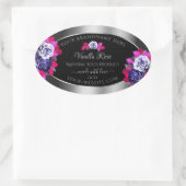 Floral Blue Roses Product Labels Black Silver (Tas)