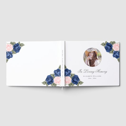 Floral Blue Roze in Loeberische Foto Gastenboek (Volledig)