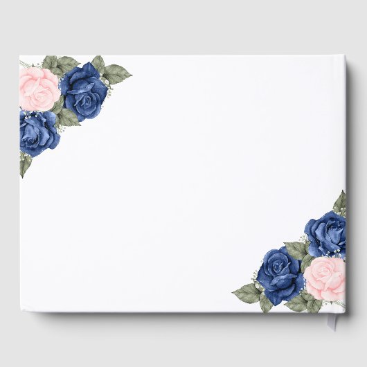 Floral Blue Roze in Loeberische Foto Gastenboek (Achterkant)