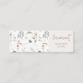 Floral Blue Rust Script die de "Stud Hoop Holder"  Mini Visitekaartje (Voorkant)