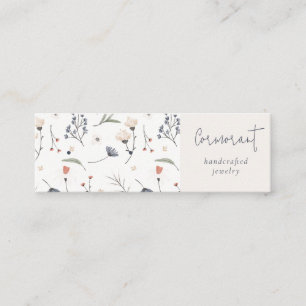 Floral Blue Rust Script die de "Stud Hoop Holder"  Mini Visitekaartje