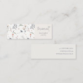 Floral Blue Rust Script die de "Stud Hoop Holder" Mini Visitekaartje (Voorkant / Achterkant)