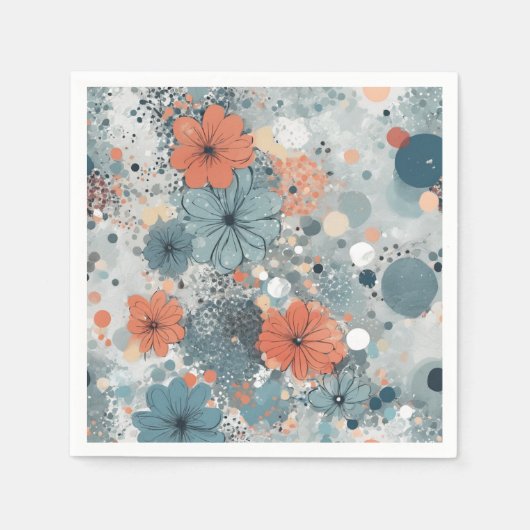 Floral Blue Servet (Voorkant)