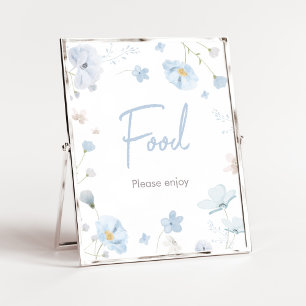 Floral Blue Spring Baby in Bloom Baby shower Eten Poster
