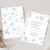Floral Blue Spring Baby in Bloom Baby shower Kaart
