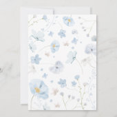 Floral Blue Spring Baby in Bloom Baby shower Kaart (Achterkant)