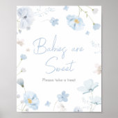 Floral Blue Spring Baby in Bloom Baby's zijn zoet Poster (Voorkant)