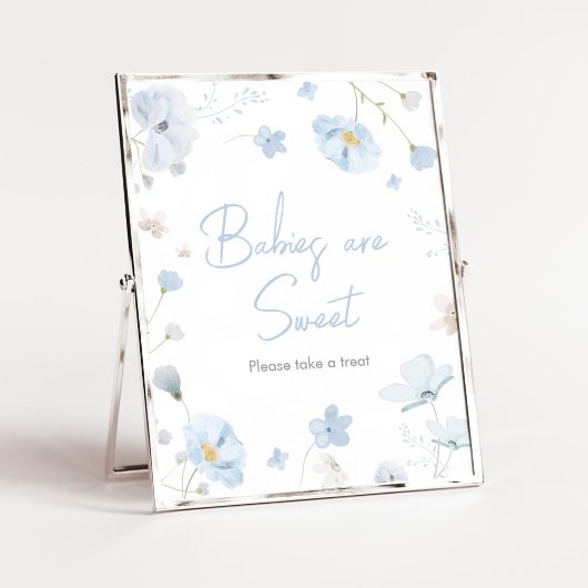 Floral Blue Spring Baby in Bloom Baby's zijn zoet Poster