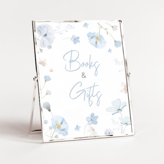 Floral Blue Spring Baby in Bloom Boeken en Geschen Poster