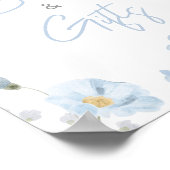 Floral Blue Spring Baby in Bloom Boeken en Geschen Poster (Hoek)
