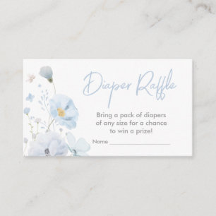 Floral Blue Spring Baby in Bloom Luier Raffle Informatiekaartje