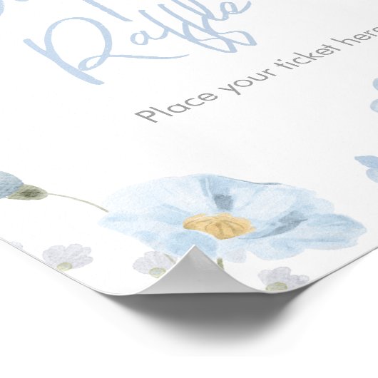 Floral Blue Spring Baby in Bloom Luier Raffle Poster (Hoek)
