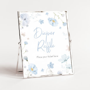 Floral Blue Spring Baby in Bloom Luier Raffle Poster