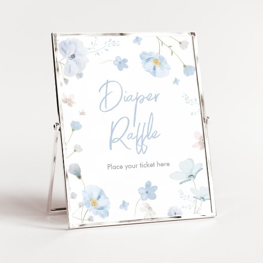 Floral Blue Spring Baby in Bloom Luier Raffle Poster
