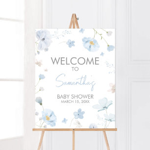 Floral Blue Spring Baby in Bloom Welkom Poster