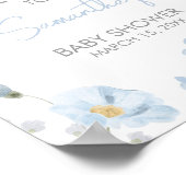 Floral Blue Spring Baby in Bloom Welkom Poster (Hoek)