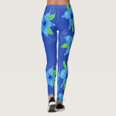 Floral Blue Star Leggings (Achterkant)