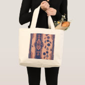 Floral Blue Stripes AI kunst Grote Tote Bag (Voorkant (product))