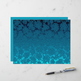 Floral Blue Succulent Print Pattern Metallic