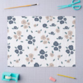 Floral Blue Tan Rustic Tissuepapier (Craft)