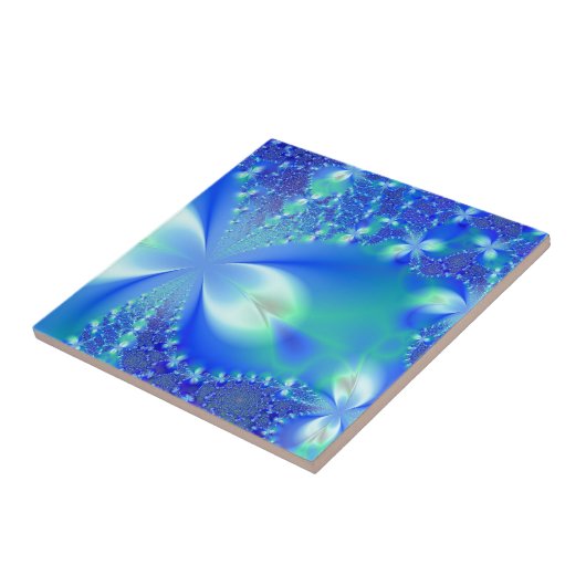 Floral Blue Tegeltje (Zijkant)